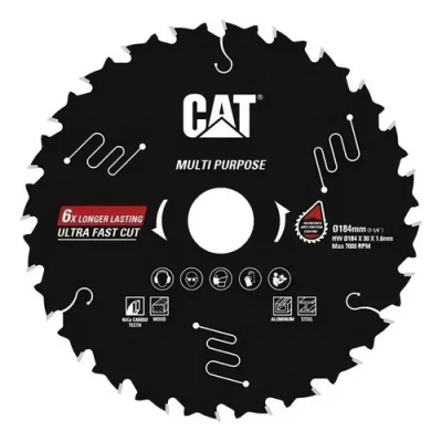 Imagen principal del producto: Disco De Sierra Circular Multimaterial Cat 24 Dientes 184mm Negro