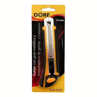 Imagen principal del producto: Cutter Profesional Trincheta 18mm Mango De Goma Dorf 6209