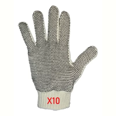Imagen del producto: Guantes Moteados Algodón Calidad Reforzado Trabajo Pack X10