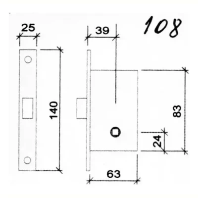Imagen del producto: Cerradura Prive 108 Picaporte De Ascensor Acero De Embutir Izquierdo