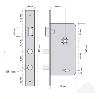 Imagen del producto: Cerradura De Seguridad Prive 2007 Doble Perno Reforzada Derecho