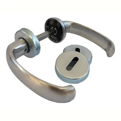 Imagen principal del producto: Manija Picaporte Sanatorio Aluminio Doble Balancin Con Retroceso