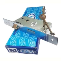 Foto principal de Cerradura Puerta Roa 903 Zincada Pernos Redondos Plateado