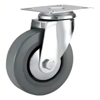 Foto principal de Rueda Tecno Goma Gris Con Base 100MM