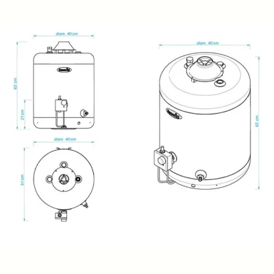 Imagen del producto: Termotanque Multigas 45 Litros Escorial