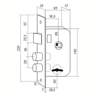 Imagen del producto: Cerradura Seguridad Roa 1001 Simil Kallay 4002 Trabex 6625